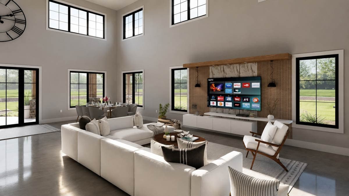 Plan 135453GRA: Modern Barndominium House Plan with 6-Car Garage and Indoor Sport Court - Image #9 - Barndominium, Modern Farmhouse, New American, Traditional