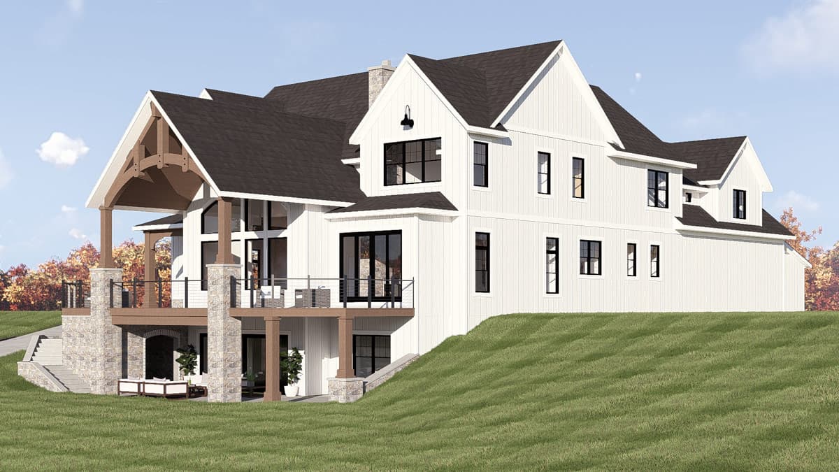 Plan 135455GRA: New American House Plan with Three Bedrooms and Three-Car Garage - Image #4 - Contemporary, Country, Craftsman, Modern Farmhouse, New American
