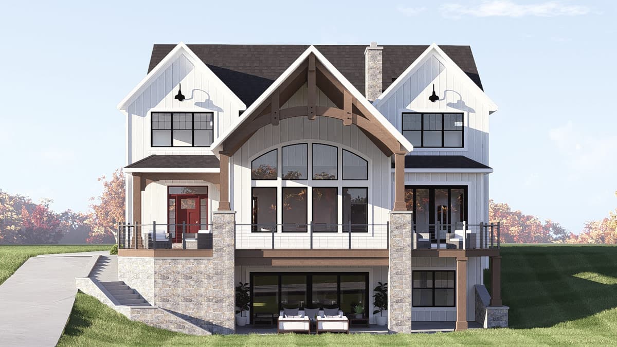 Plan 135455GRA: New American House Plan with Three Bedrooms and Three-Car Garage - Image #7 - Contemporary, Country, Craftsman, Modern Farmhouse, New American