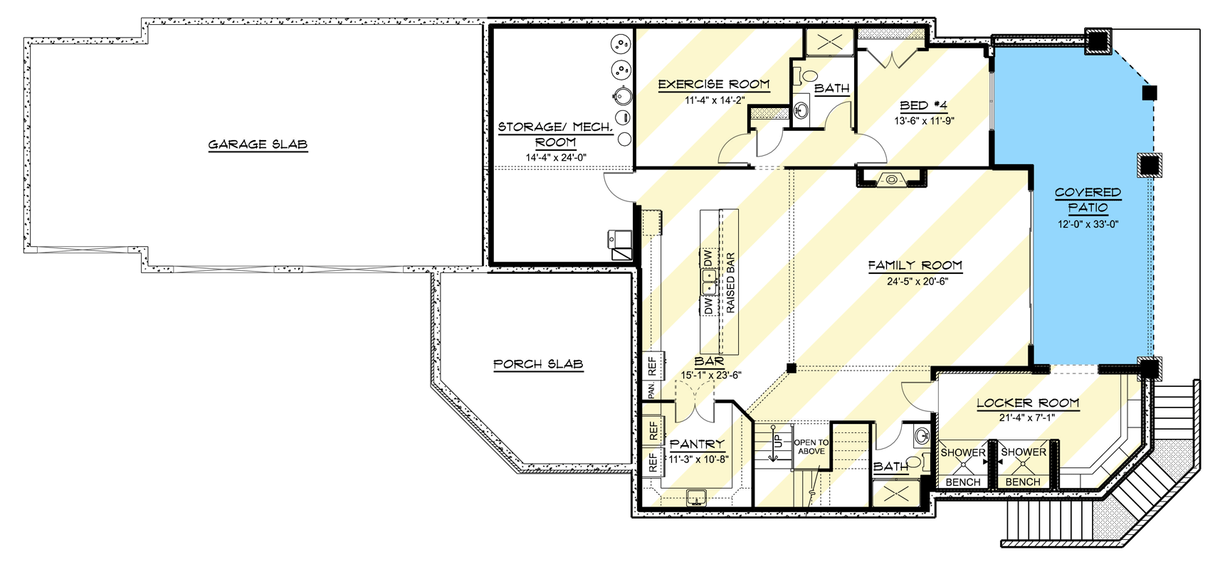 Plan 135455GRA: New American House Plan with Three Bedrooms and Three-Car Garage - Floor Plan - Optionally Finished Basement - Contemporary, Country, Craftsman, Modern Farmhouse, New American