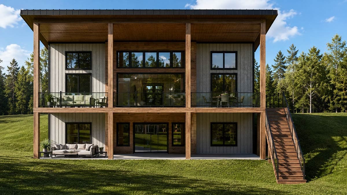 Plan 135456GRA: Modern Contemporary House Plan Featuring Two Primary Suites and Expansive Decking - Image #5 - Contemporary, Country, Craftsman, Mountain, New American