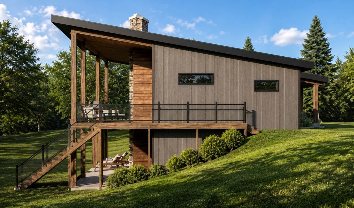 Plan 135457GRA: Contemporary Two-Bedroom House Plan with Dual Master Suites and Expansive Decks - Image #3 - Contemporary, Country, Craftsman, Modern, New American