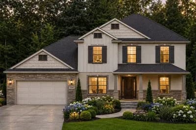 Craftsman Traditional House Plan with Four Bedrooms and Master Suite
