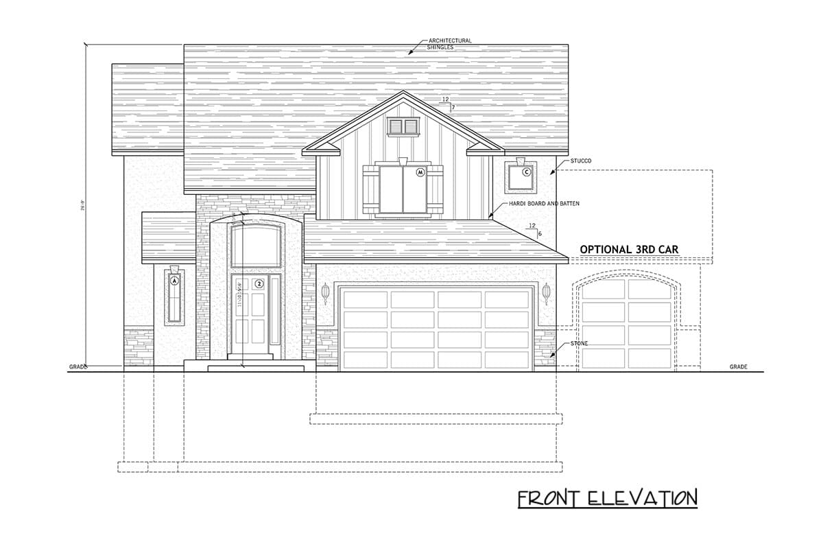 Plan 849138PGE: Craftsman Inspired House Plan with Three Bedrooms and Upstairs Laundry - Image #3 - Craftsman, Traditional