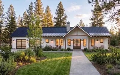 3-Bedroom Modern Farmhouse Ranch Home Plan with Drive-Thru Garage