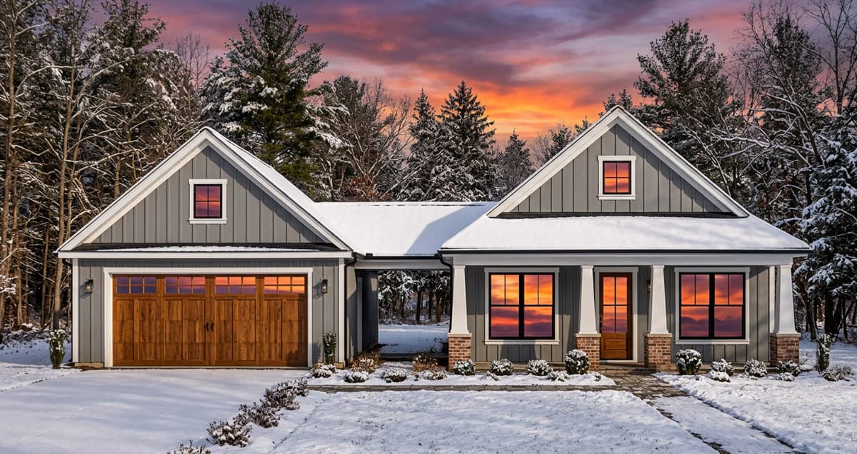 Plan 818217JSS: Farmhouse Cottage House Plan with 3 Bedrooms and Front-Entry Garage - Image #4 - Cottage, Country, Farmhouse