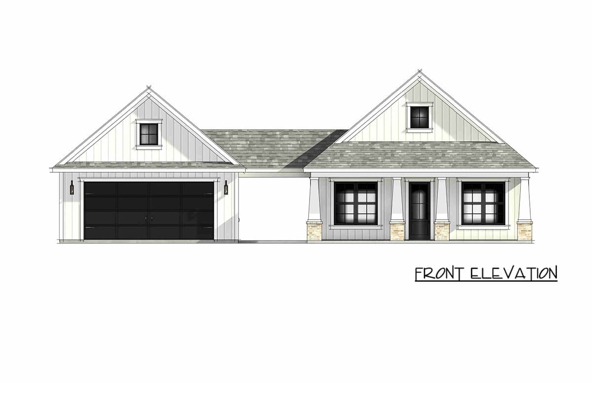 Plan 818217JSS: Farmhouse Cottage House Plan with 3 Bedrooms and Front-Entry Garage - Image #5 - Cottage, Country, Farmhouse