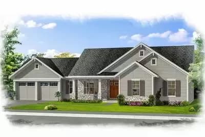 One-story Country Ranch House Plan with Unfinished Basement - 1593 Sq Ft