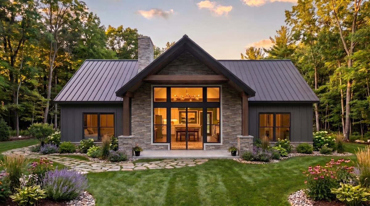 Plan 911076JVD: Charming Modern Farmhouse House Plan with Two Bedrooms and Open Layout - Image #2 - Cottage, Country, Craftsman, Farmhouse, New American, Ranch, Traditional