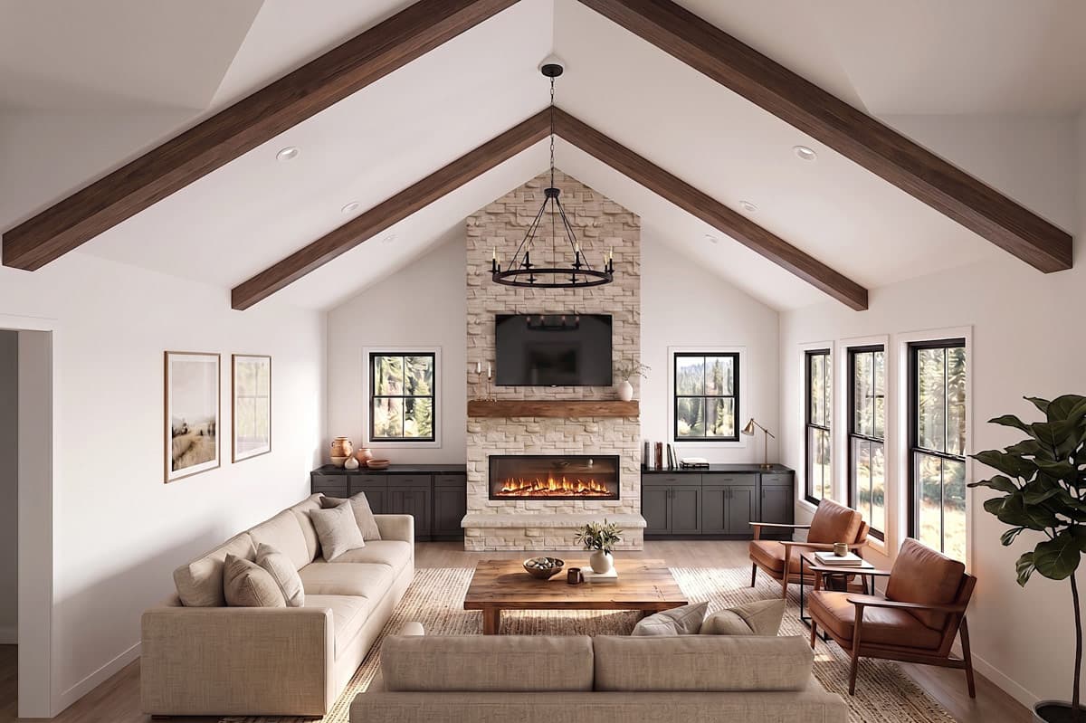 Plan 911077JVD: Modern Ranch Farmhouse Plan with 3 Bedrooms and 3-Car Garage - Image #3 - Barndominium, Country, Craftsman, Modern Farmhouse, Ranch, Traditional