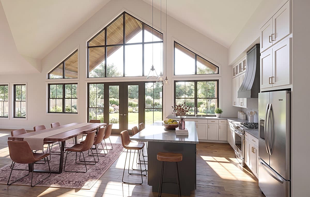 Plan 911077JVD: Modern Ranch Farmhouse Plan with 3 Bedrooms and 3-Car Garage - Image #5 - Barndominium, Country, Craftsman, Modern Farmhouse, Ranch, Traditional