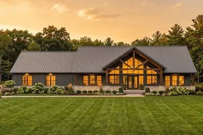 Modern Ranch Farmhouse Plan with 3 Bedrooms and 3-Car Garage