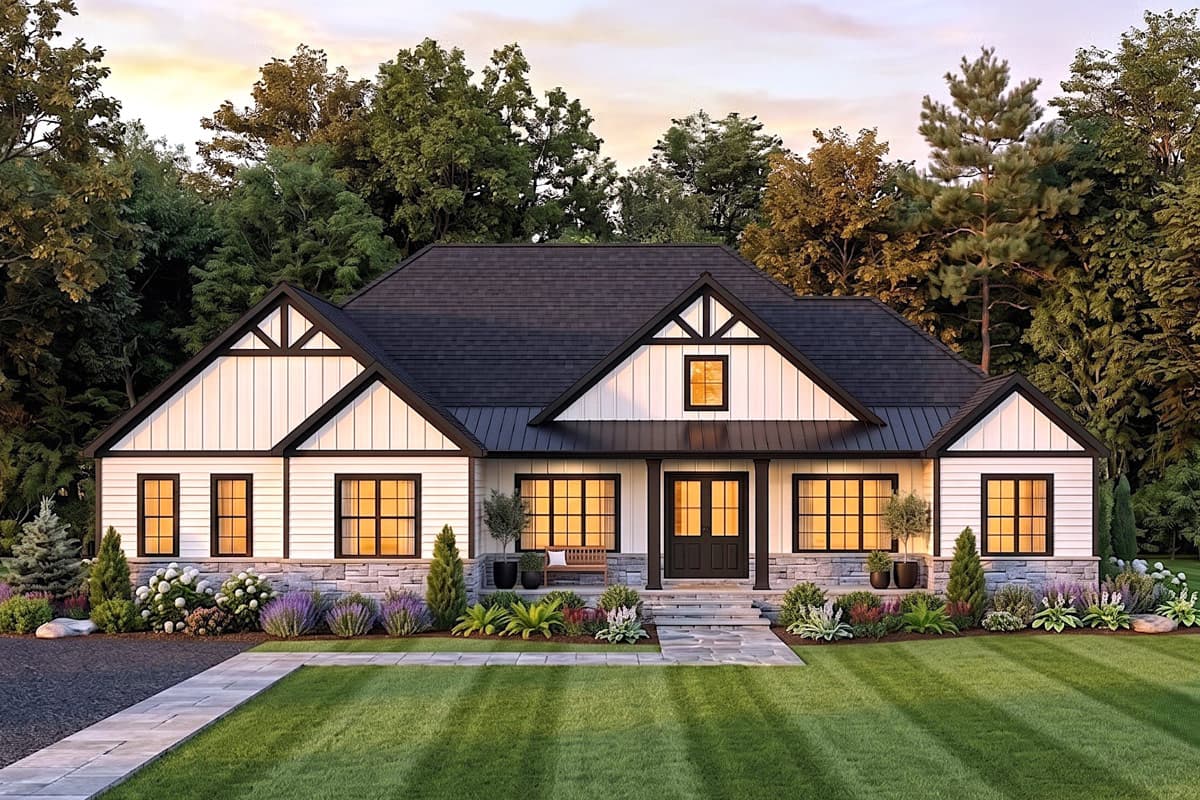 Plan image - 911079JVD:Modern Farmhouse House Plan with 4 Bedrooms and Expansive Porches