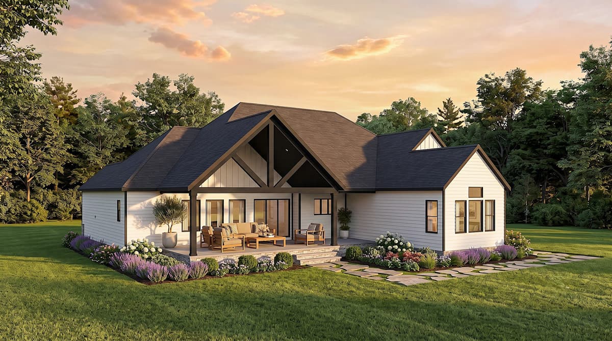 Plan 911079JVD: Modern Farmhouse House Plan with 4 Bedrooms and Expansive Porches - Image #2 - Colonial, Cottage, Country, Craftsman, Farmhouse, Modern Farmhouse, Ranch, Southern, Southern Traditional, Traditional, Transitional