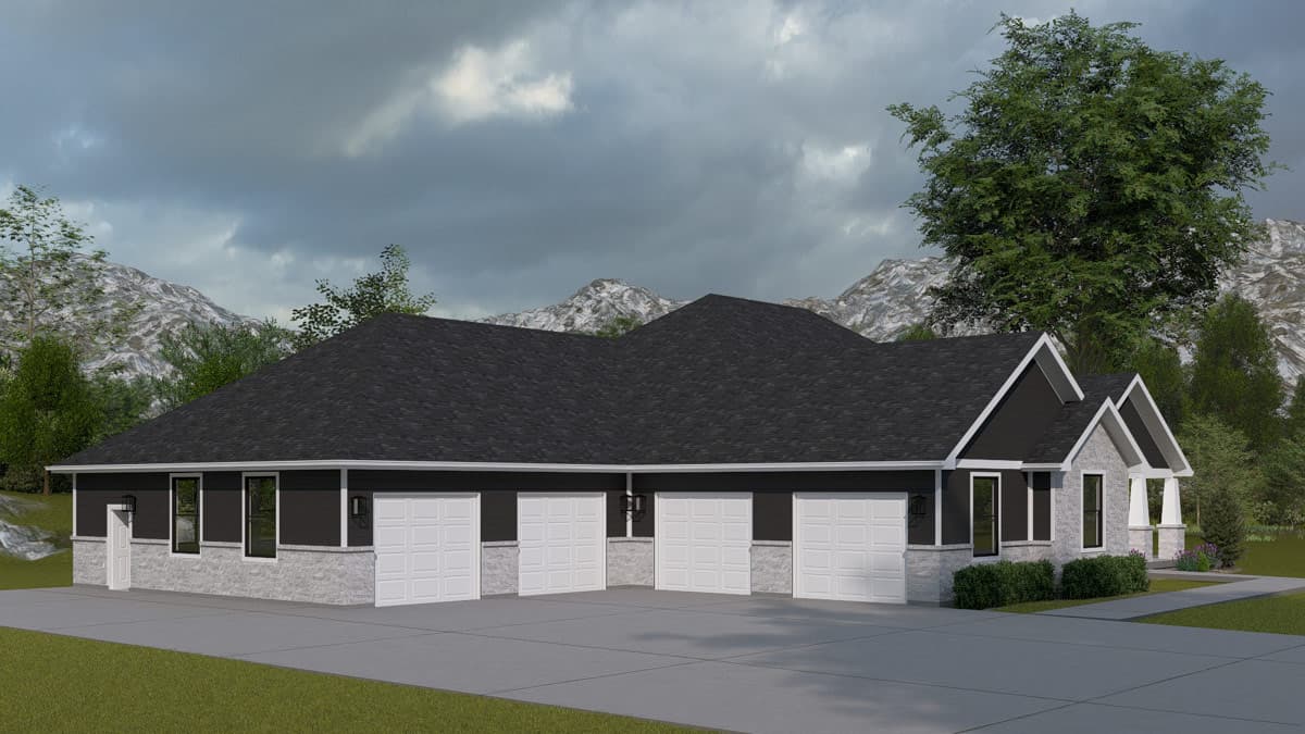 Plan 61763UT: Traditional Craftsman House Plan with 3 Bedrooms and 4-Car Garage - Image #5 - Craftsman, Traditional