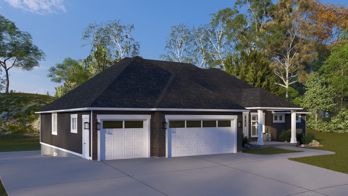 Plan 61764UT: Craftsman Ranch House Plan with 3 Bedrooms and 3-Car Garage - Image #6 - Craftsman, Ranch