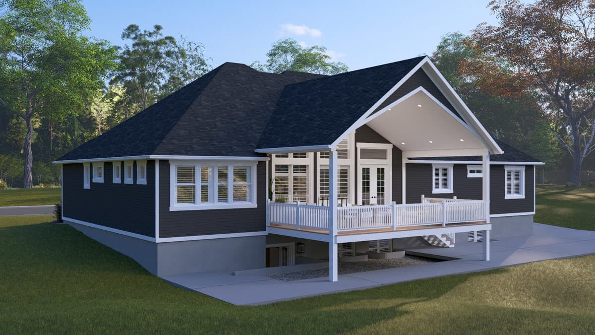 Plan 61764UT: Craftsman Ranch House Plan with 3 Bedrooms and 3-Car Garage - Image #3 - Craftsman, Ranch