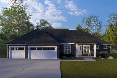 Craftsman Ranch House Plan with 3 Bedrooms and 3-Car Garage