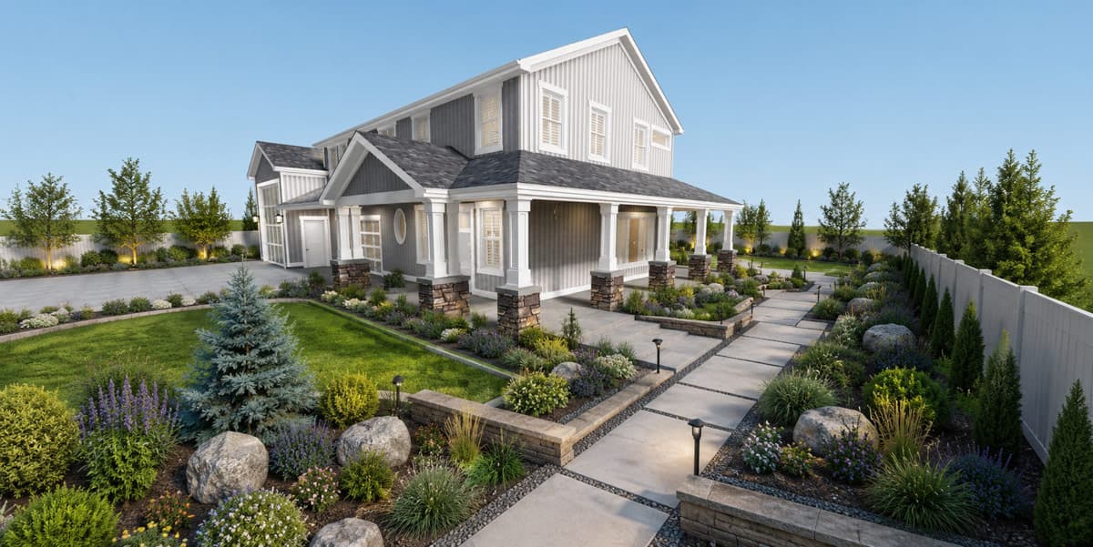 Plan 61765UT: Modern Farmhouse-Style Barndominium Plan with Three-Car Garage and Wraparound Porch - Image #2 - Barndominium, Modern Farmhouse