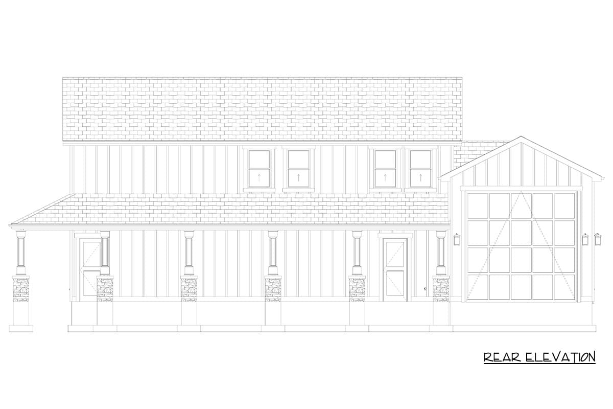 Plan 61765UT: Modern Farmhouse-Style Barndominium Plan with Three-Car Garage and Wraparound Porch - Image #25 - Barndominium, Modern Farmhouse