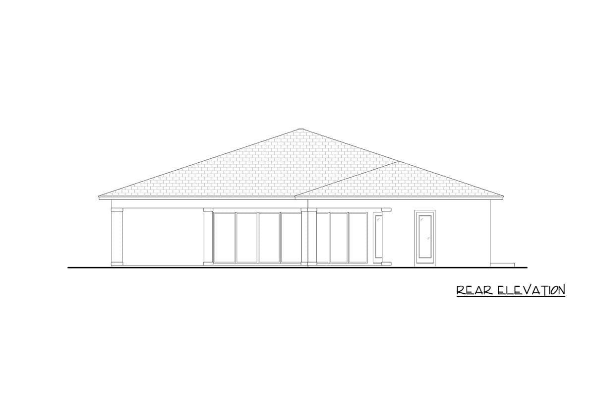 Plan 65774BS: Contemporary Florida-Style House Plan with 4 Bedrooms and 2-Car Garage - Image #3 - Contemporary, Florida-Style, Modern
