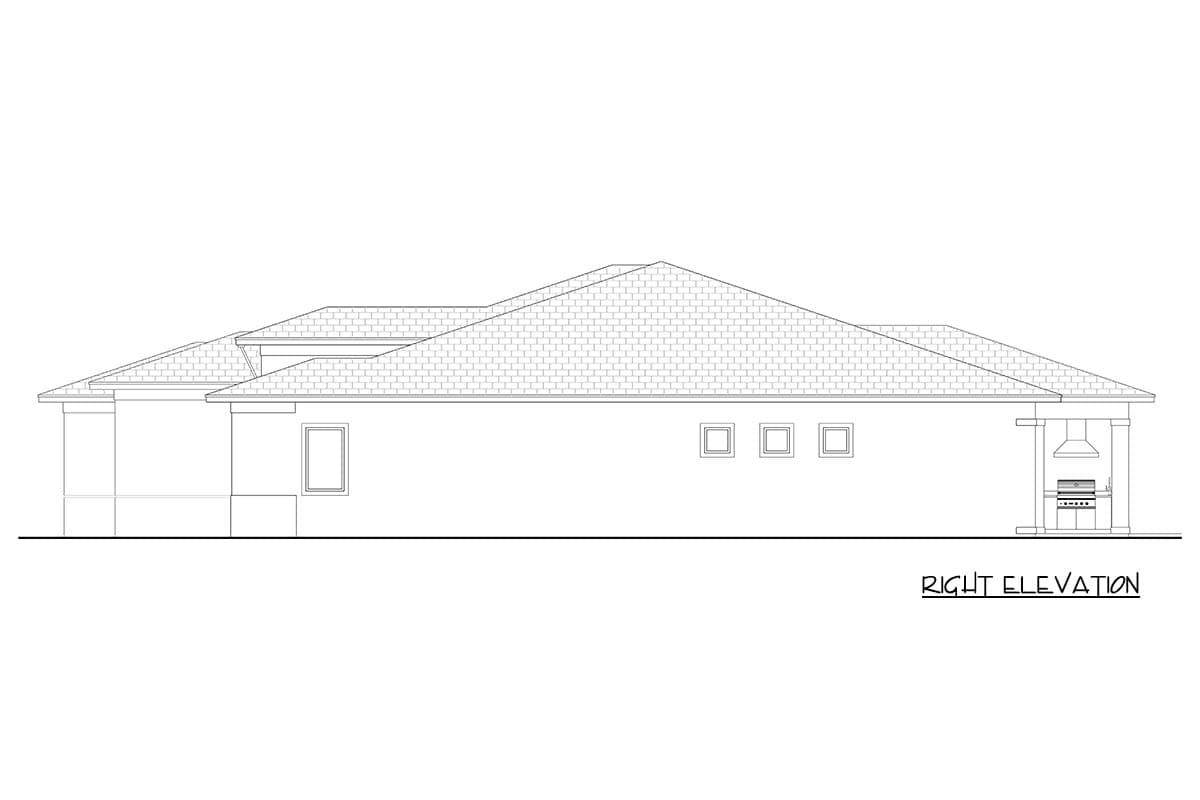 Plan 65774BS: Contemporary Florida-Style House Plan with 4 Bedrooms and 2-Car Garage - Image #4 - Contemporary, Florida-Style, Modern
