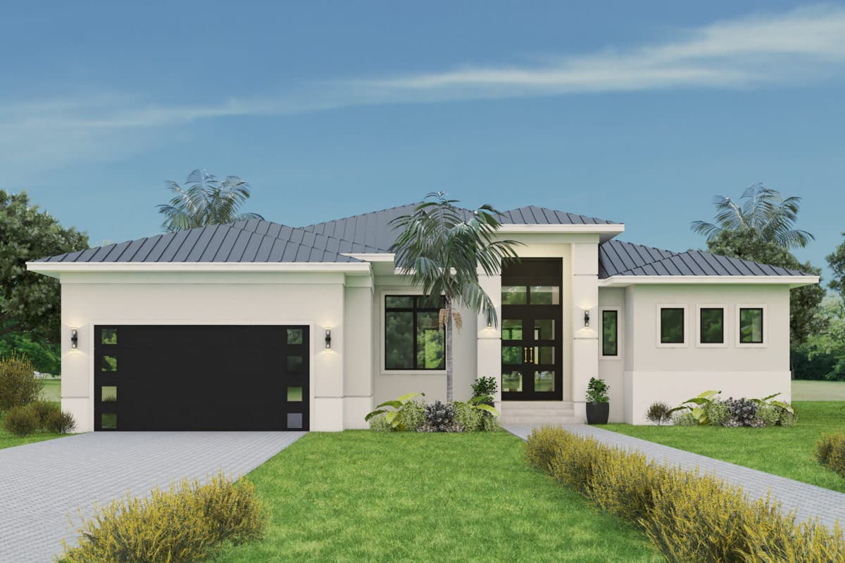 Plan image - 65775BS:Coastal Contemporary House Plan with 4 Bedrooms and Spacious Outdoor Kitchen