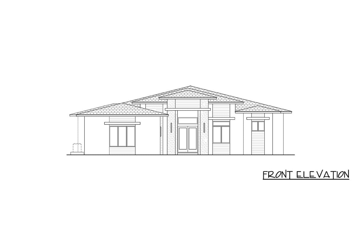 Plan 65777BS: Contemporary Florida-Style House Plan with Four Bedrooms and Courtyard Entry Garage - Image #2 - Coastal Contemporary, Contemporary, Florida-Style, Modern