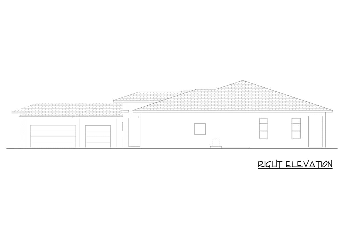 Plan 65778BS: Contemporary Florida-Style House Plan with Four Bedrooms and Three-Car Garage - Image #3 - Contemporary, Florida-Style, Modern
