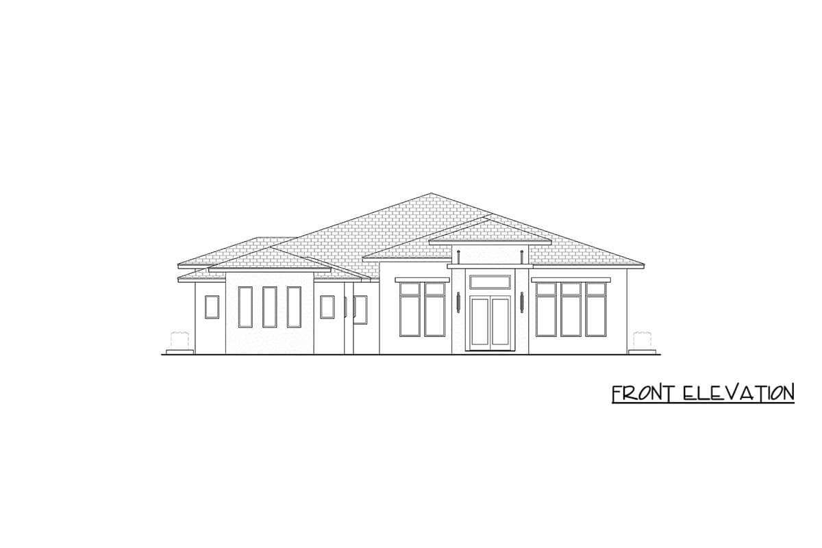 Plan 65778BS: Contemporary Florida-Style House Plan with Four Bedrooms and Three-Car Garage - Image #4 - Contemporary, Florida-Style, Modern