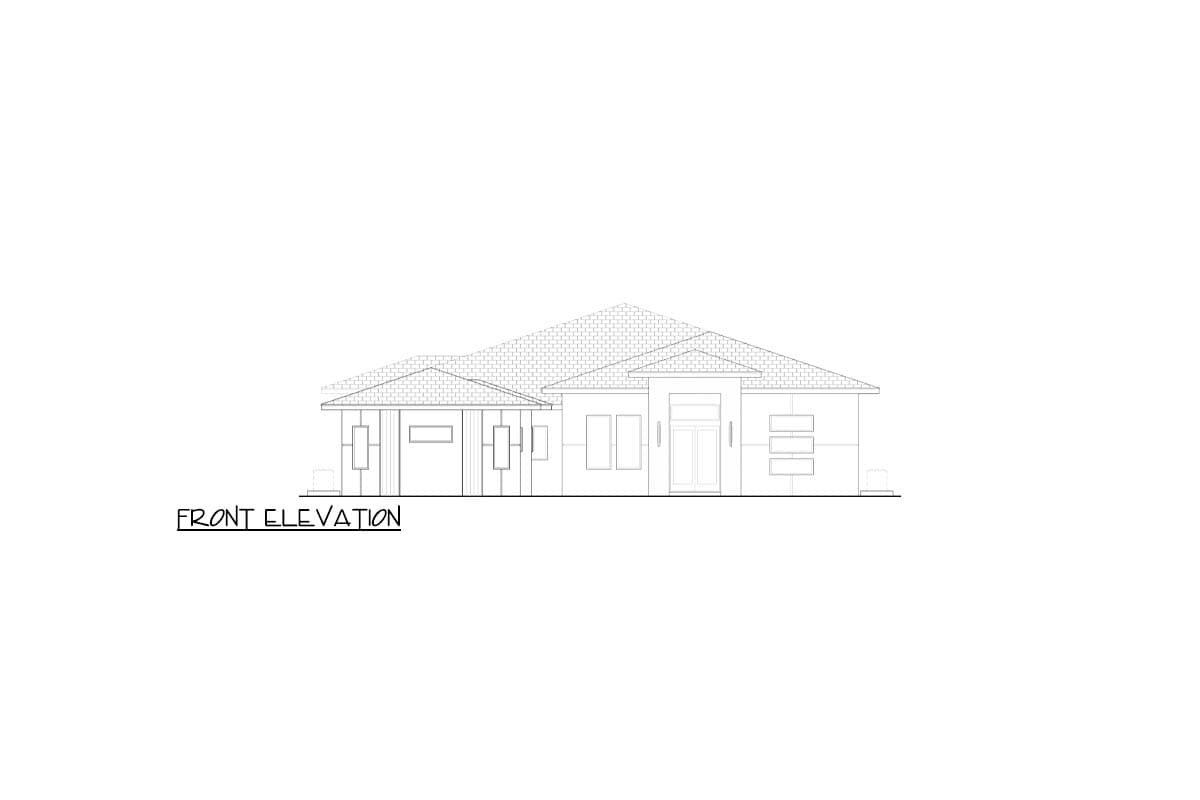 Plan 65782BS: Contemporary Florida Style House Plan with 4 Bedrooms and Courtyard Entry - Image #2 - Contemporary, Florida-Style, Modern