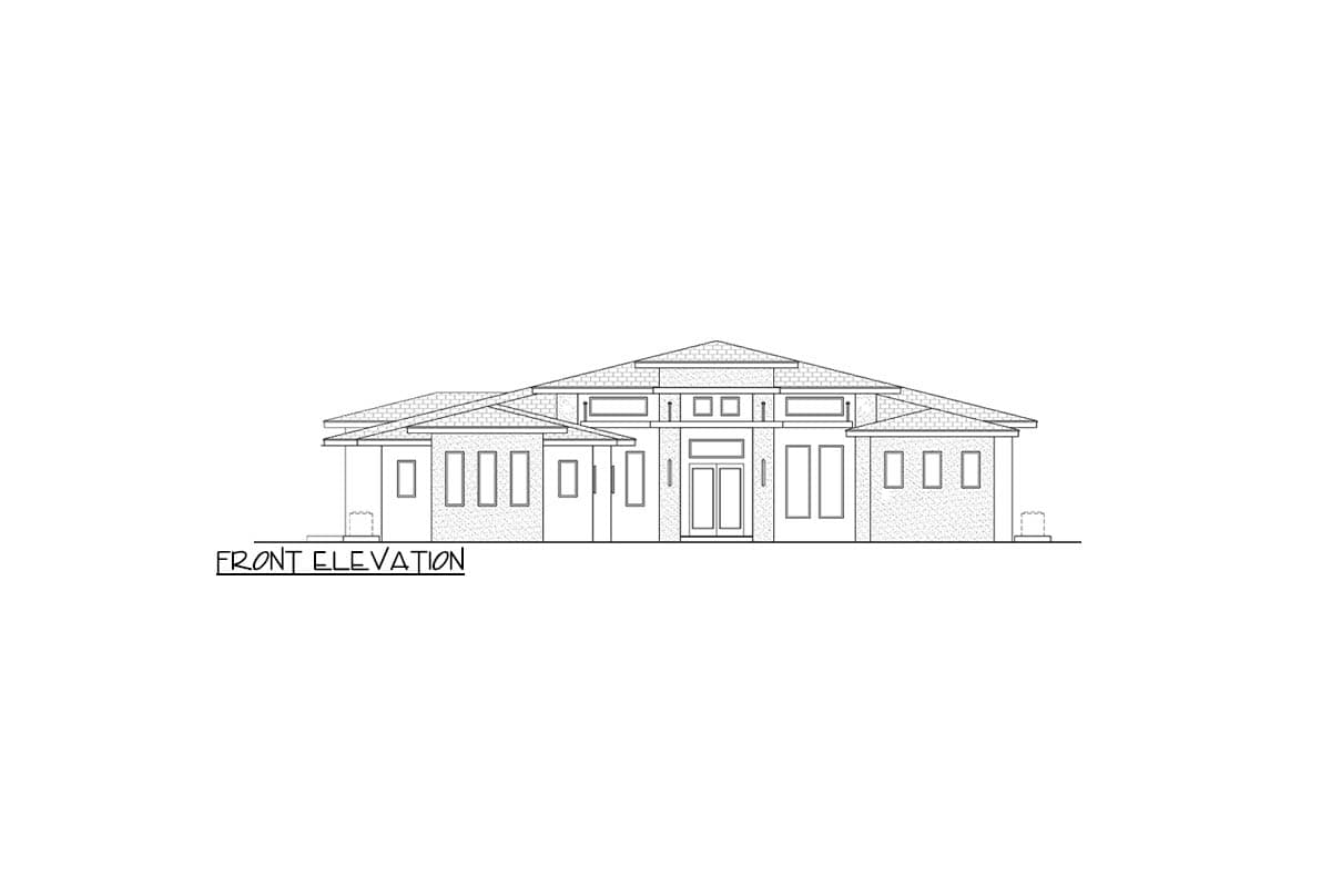 Plan 65783BS: Contemporary Florida Style House Plan with 4 Bedrooms and Courtyard Entry - Image #3 - Contemporary, Florida-Style, Modern