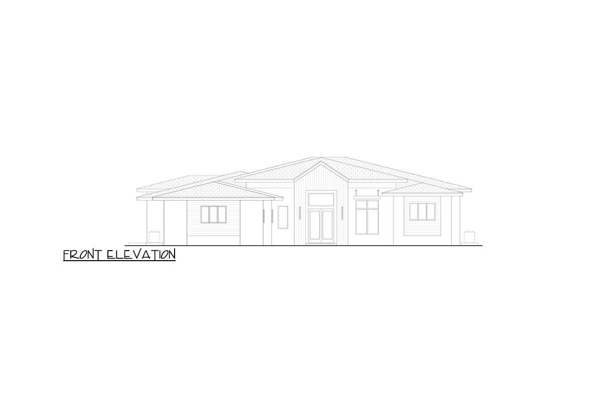 Plan 65784BS: Contemporary Transitional Florida-Style House Plan with 4 Bedrooms and 3-Car Garage - Image #2 - Contemporary, Florida-Style, Modern, Transitional