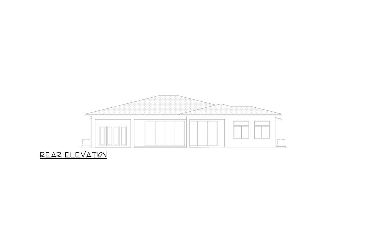 Plan 65784BS: Contemporary Transitional Florida-Style House Plan with 4 Bedrooms and 3-Car Garage - Image #4 - Contemporary, Florida-Style, Modern, Transitional
