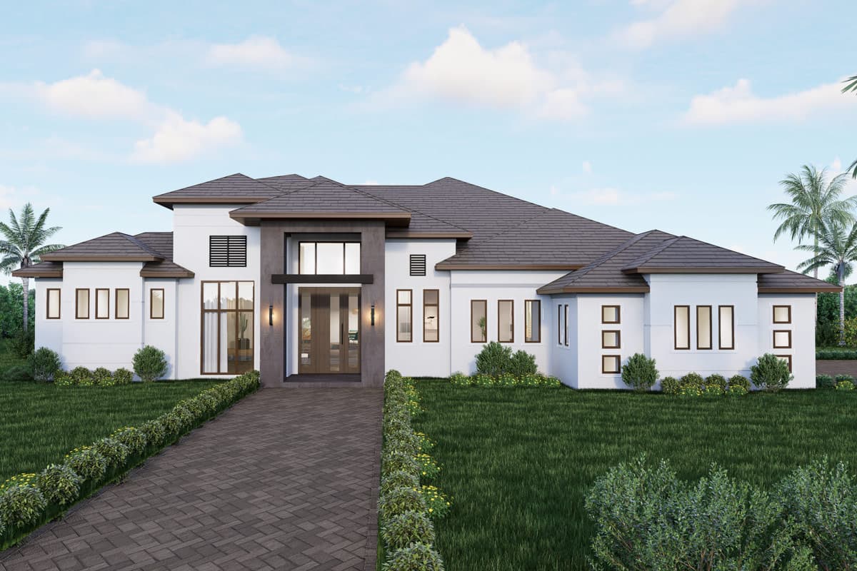 Plan image - 65789BS:Coastal Contemporary House Plan with Four Bedrooms and Expansive Lanai