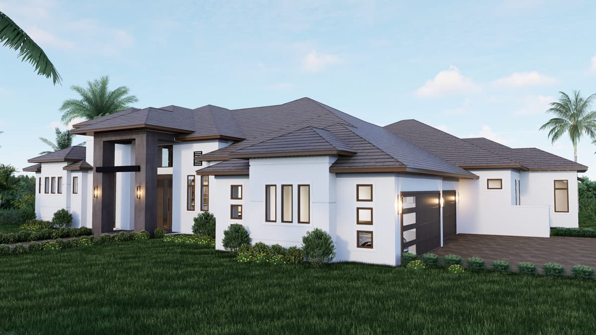 Plan 65789BS: Coastal Contemporary House Plan with Four Bedrooms and Expansive Lanai - Image #2 - Coastal Contemporary, Florida-Style, Modern