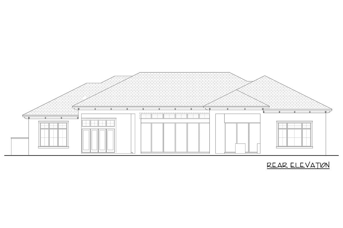 Plan 65791BS: Contemporary Florida-Style House Plan with Four-Car Courtyard Garage - Image #3 - Contemporary, Florida-Style