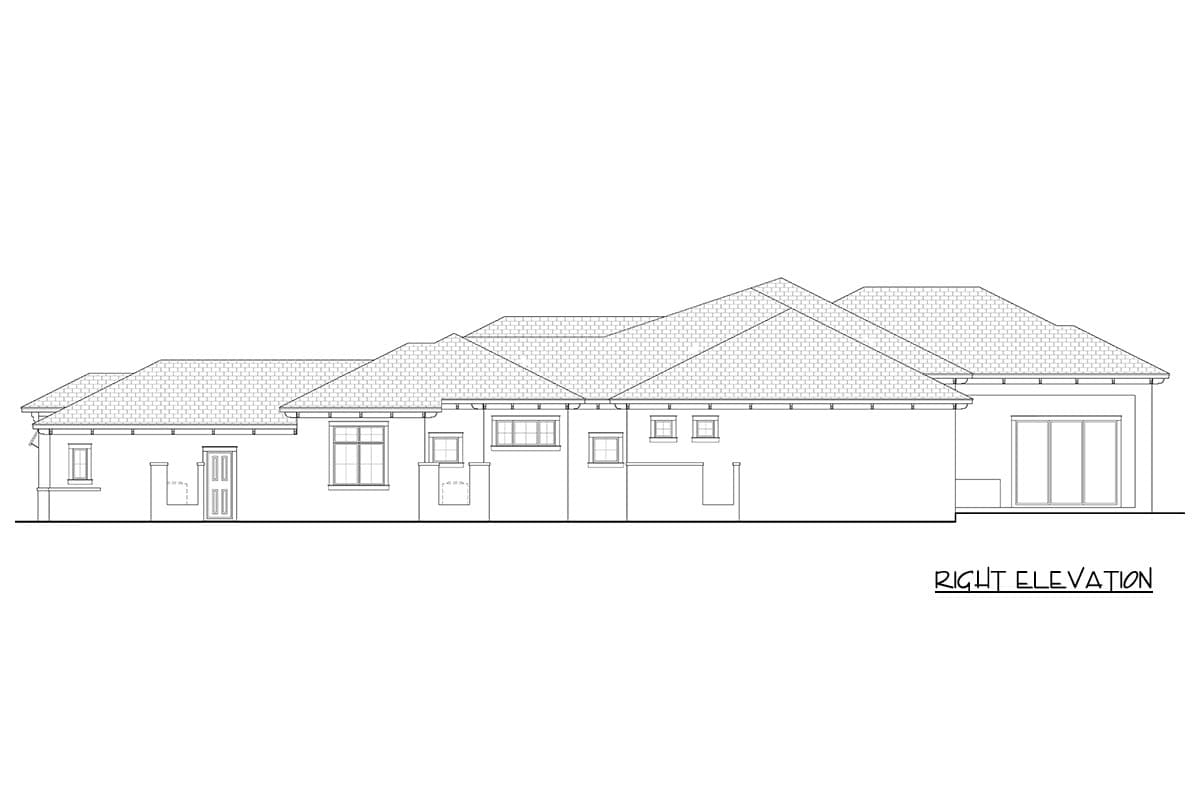 Plan 65791BS: Contemporary Florida-Style House Plan with Four-Car Courtyard Garage - Image #4 - Contemporary, Florida-Style