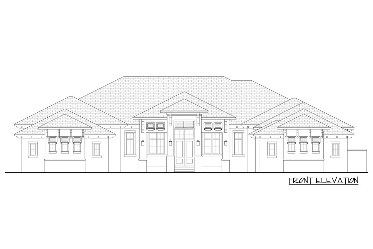 Plan 65791BS: Contemporary Florida-Style House Plan with Four-Car Courtyard Garage - Image #2 - Contemporary, Florida-Style