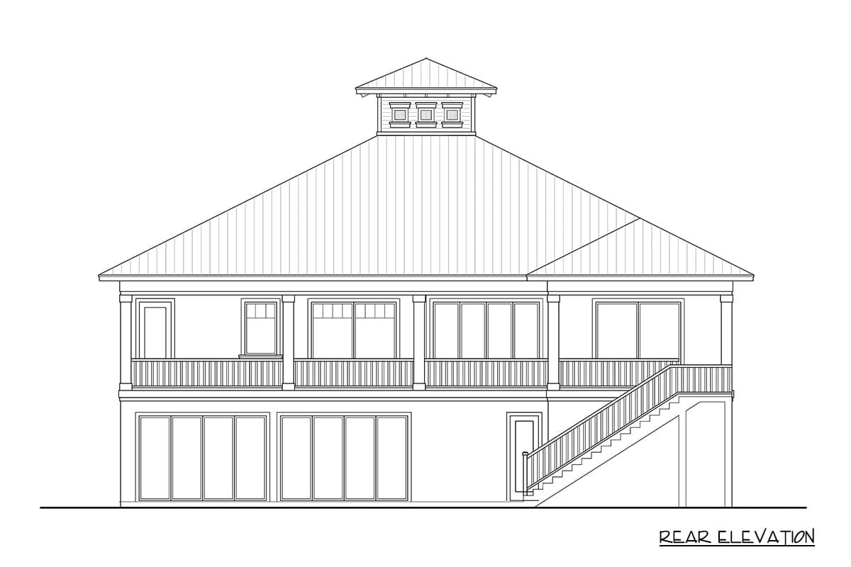 Plan 65792BS: Coastal Contemporary House Plan with Four Bedrooms and Drive Under Garage - Image #4 - Coastal, Coastal Contemporary, Florida-Style
