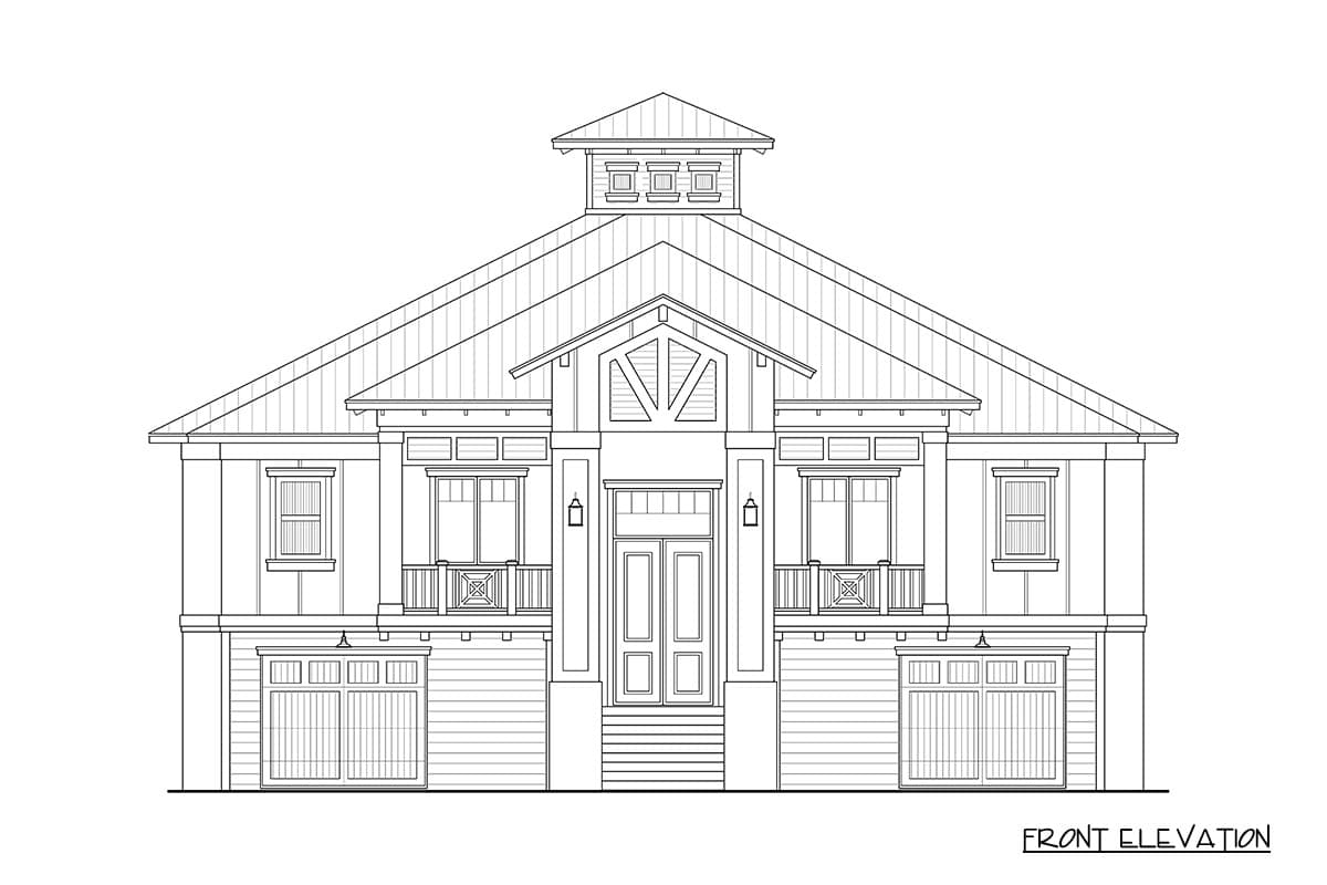 Plan 65792BS: Coastal Contemporary House Plan with Four Bedrooms and Drive Under Garage - Image #2 - Coastal, Coastal Contemporary, Florida-Style