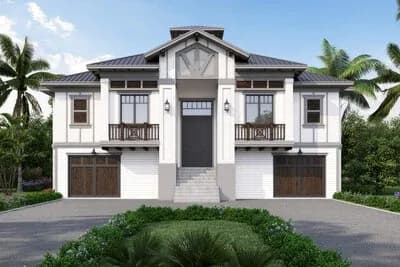 Coastal Contemporary House Plan with Four Bedrooms and Drive Under Garage