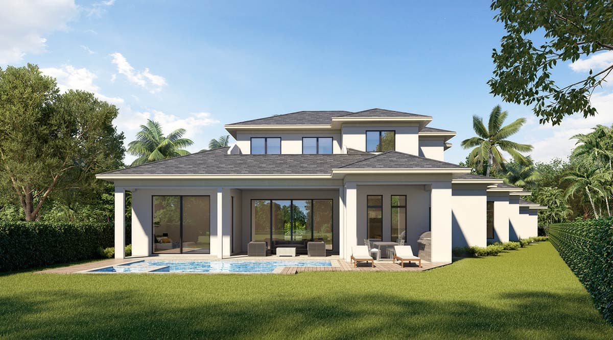 Plan 65793BS: Luxurious Five Bedroom Modern Estate House Plan with Courtyard Entry - Image #2