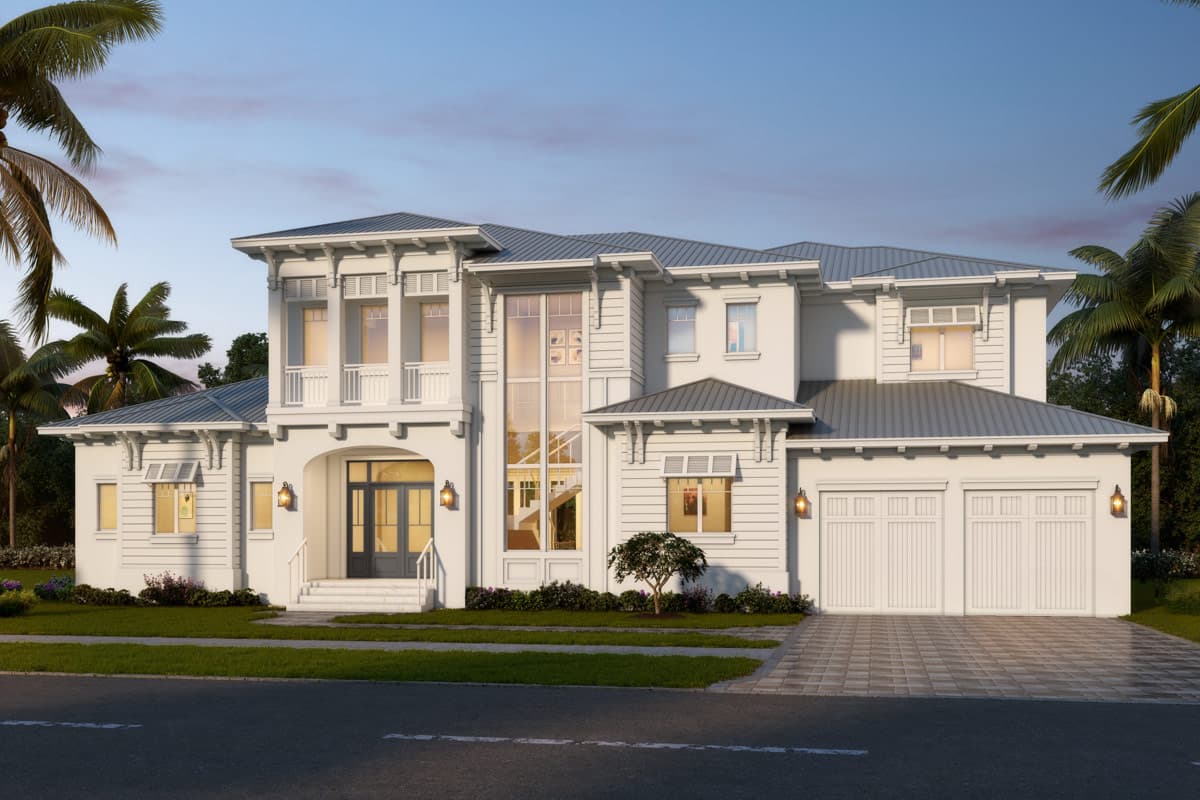 Plan image - 65794BS:Coastal Florida Style House Plan with 5 Bedrooms and Elevator