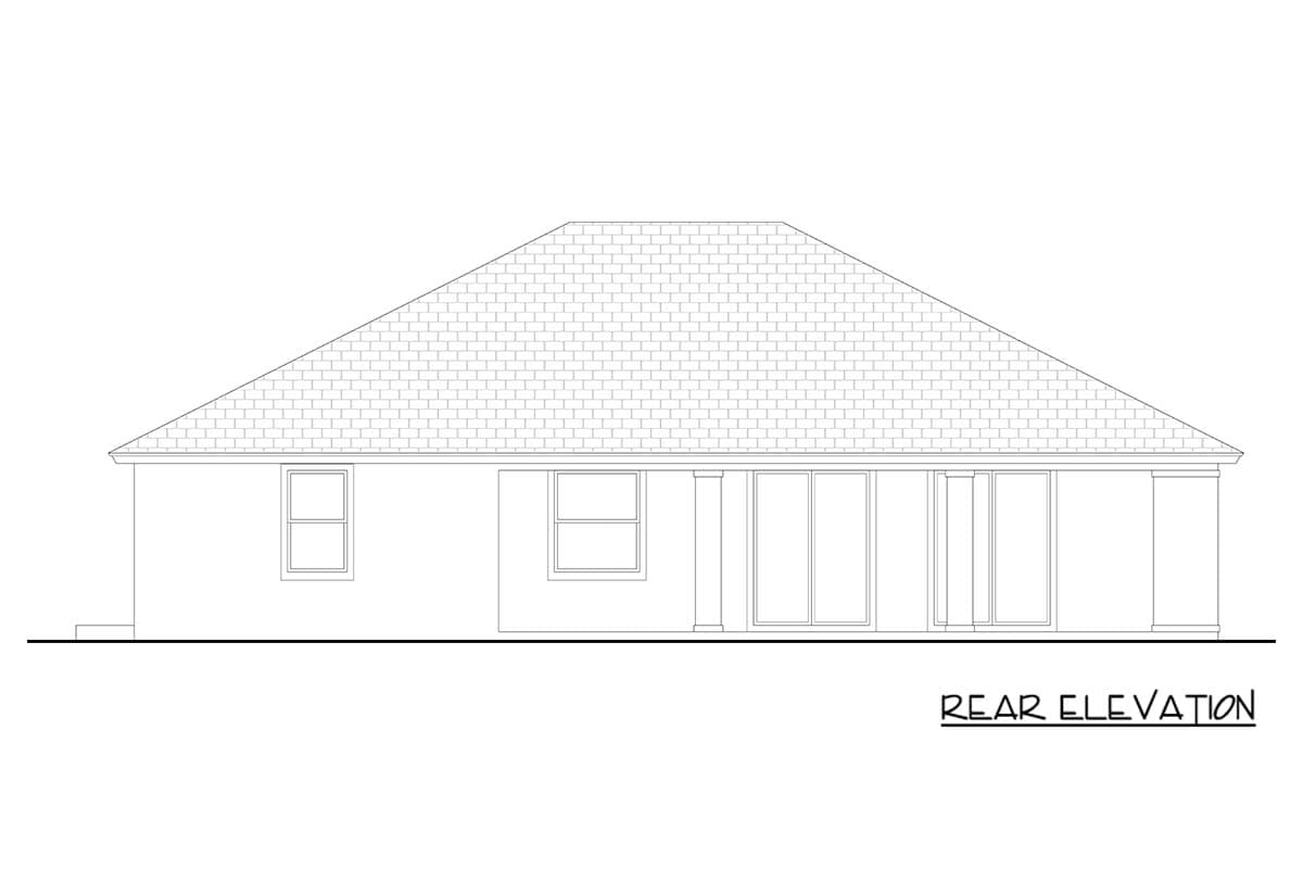 Plan 65799BS: Contemporary Florida-Style House Plan with 3 Bedrooms and Outdoor Kitchen - Image #3 - Contemporary, Florida-Style, Ranch