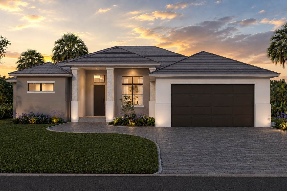 Plan image - 65799BS:Contemporary Florida-Style House Plan with 3 Bedrooms and Outdoor Kitchen
