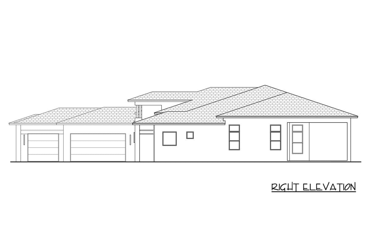 Plan 65806BS: Contemporary Florida-Style House Plan with Three Bedrooms and Courtyard Garage - Image #5 - Contemporary, Florida-Style, Modern