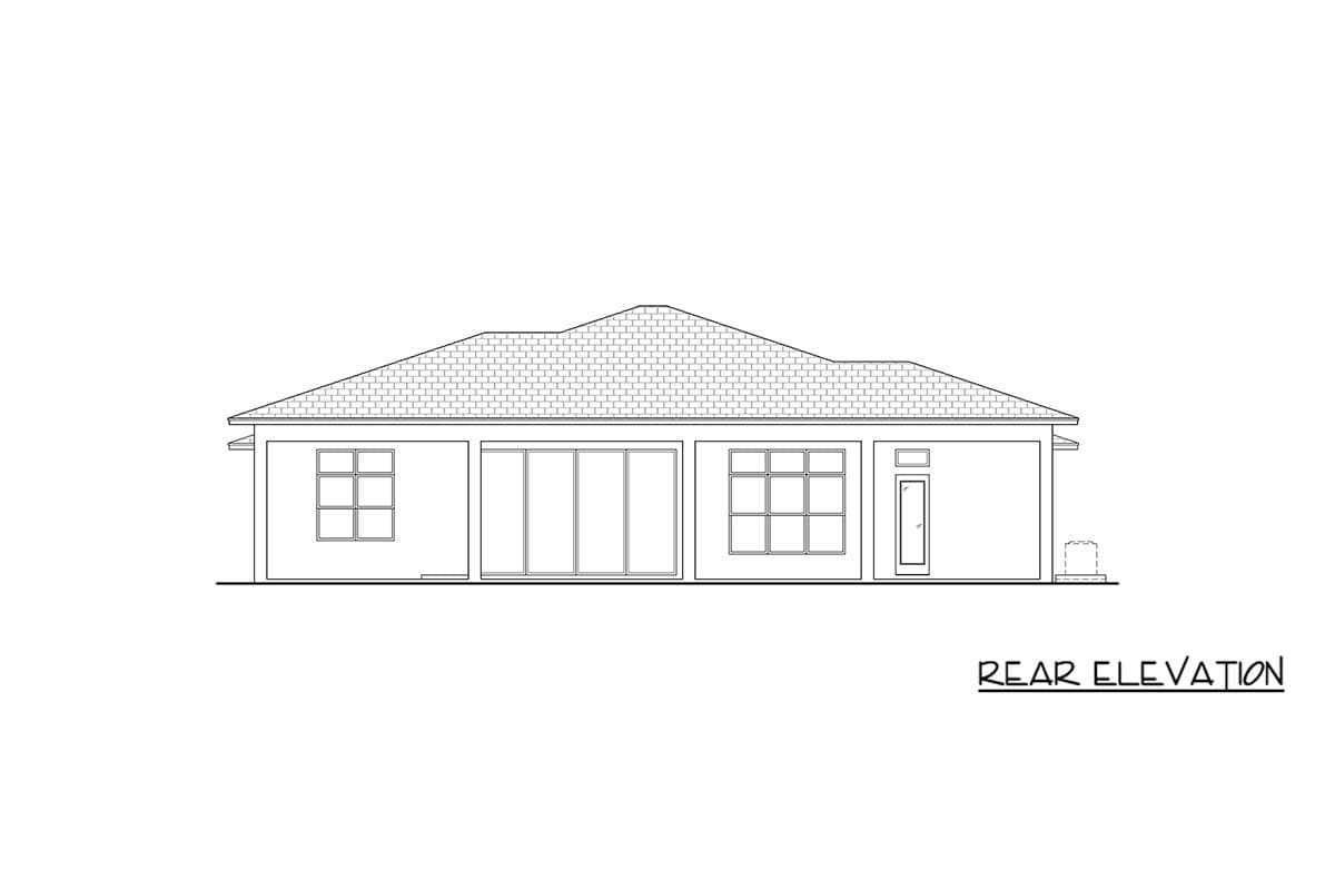 Plan 65806BS: Contemporary Florida-Style House Plan with Three Bedrooms and Courtyard Garage - Image #4 - Contemporary, Florida-Style, Modern