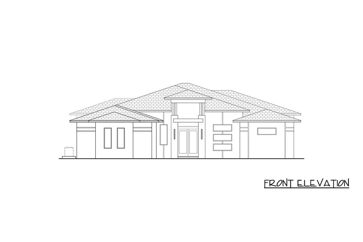 Plan 65806BS: Contemporary Florida-Style House Plan with Three Bedrooms and Courtyard Garage - Image #2 - Contemporary, Florida-Style, Modern