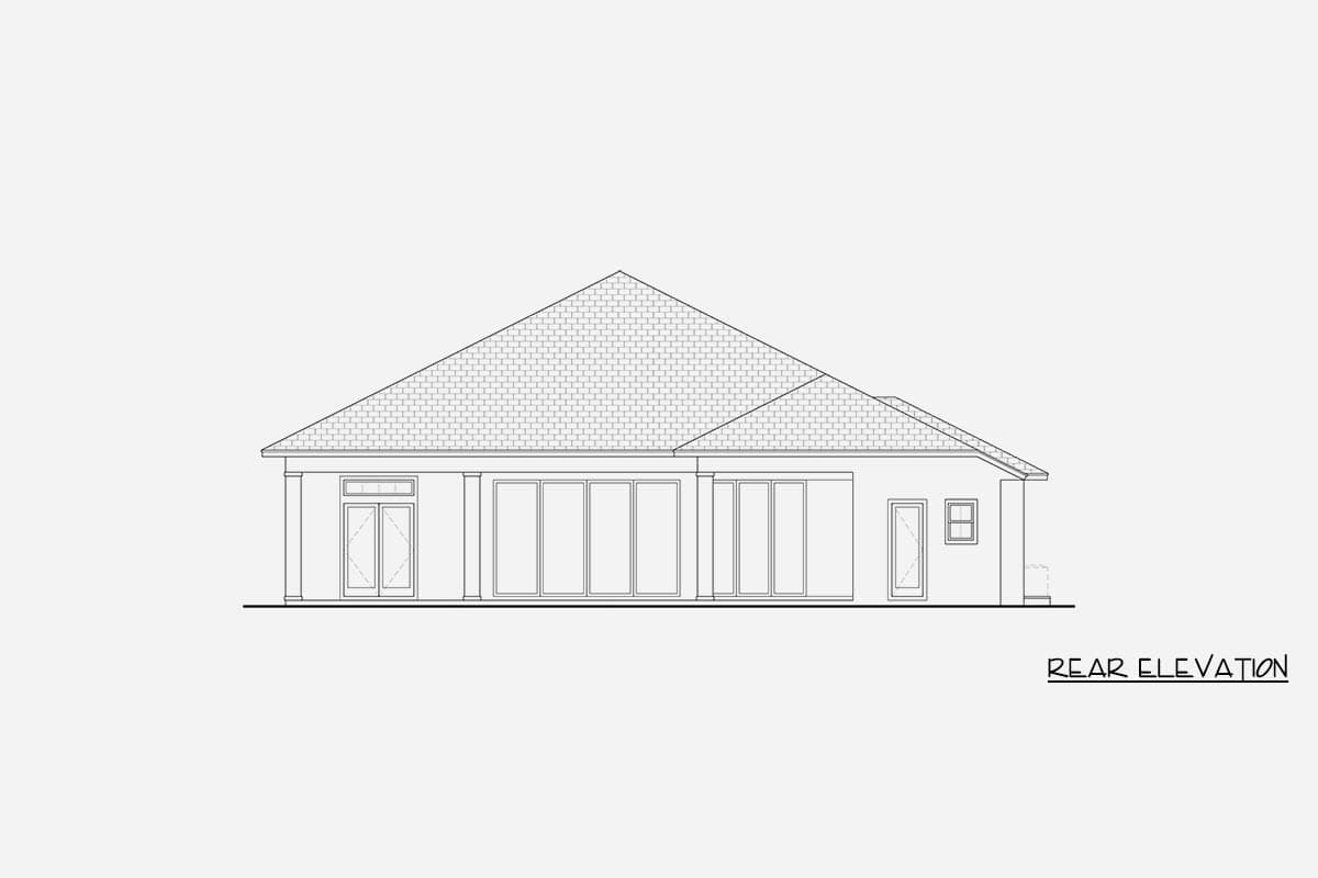 Plan 65809BS: Modern Florida House Plan with 4 Bedrooms and Courtyard Garage - Image #4 - Contemporary, Florida-Style, Modern